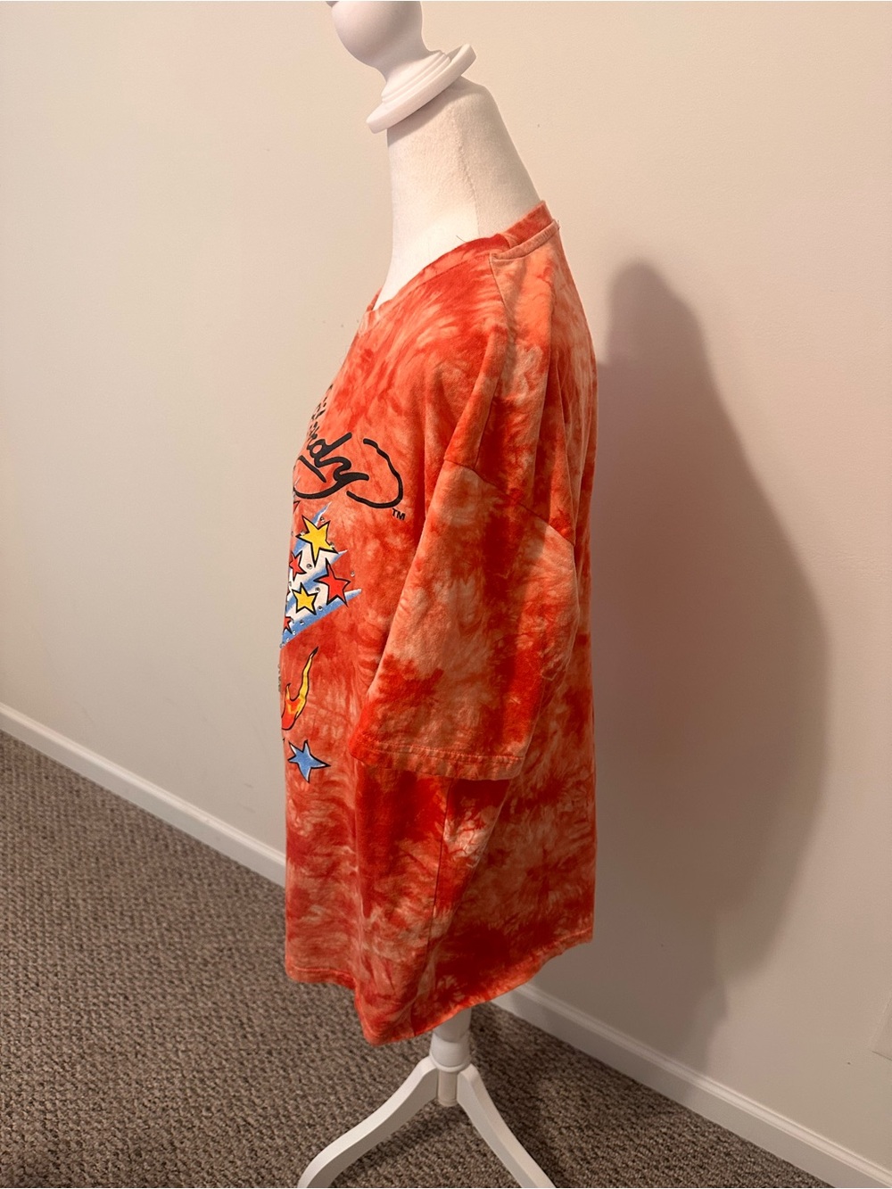 Ed Hardy Red Tie Dyed Panther and Skull T Shirt Size 2XL - Picture 2 of 5